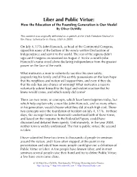 Liber and Public Virtue: How the Education of the Founding Generation Is Our Model by Oliver Demille