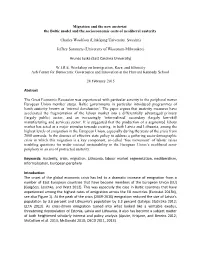 Migration and the New Austeriat: the Baltic Model and the Socioeconomic Costs of Neoliberal Austerity