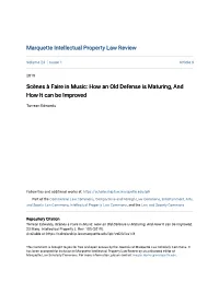 Scènes À Faire in Music: How an Old Defense Is Maturing, and How It Can Be Improved