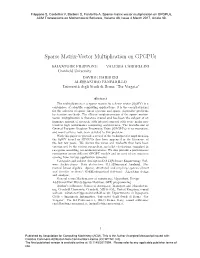 Sparse Matrix-Vector Multiplication on Gpgpus