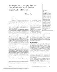 Strategies for Managing Timbre and Interaction in Automatic