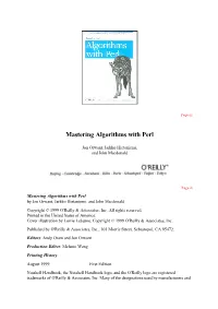Mastering Algorithms with Perl