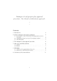 Stuttgart 21 Rail Project Plan Approval Procedure. an Ethical Considerations Approach