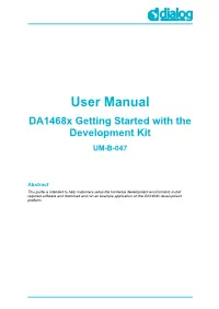 UM-B-047: Da1468x Getting Started with the Development