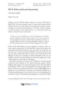 W.E.B. Dubois and Socratic Questioning 1