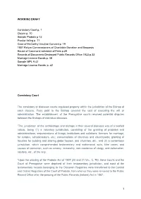 WORKING DRAFT Consistory Court P. 1 Cloyne P. 10 Sample Probate P