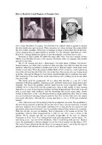 1 How to Read the Good Manners of Yasujiro