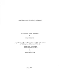 A Graduate Project Submitted in Partial Satisfaction for the Degree of Master of Arts in Educational Psychology, Counseling and Guidance
