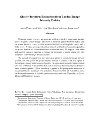 Glacier Terminus Estimation from Landsat Image Intensity Profiles