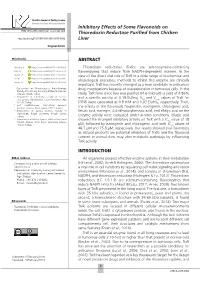 Inhibitory Effects of Some Flavonoids on Thioredoxin Reductase Purified from Chicken Liver ABSTRACT INTRODUCTION