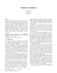Modula-2 and Oberon