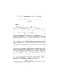 Nyquist–Shannon Sampling Theorem