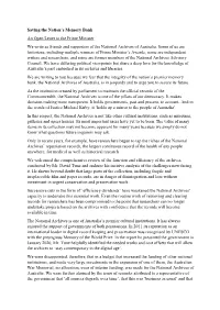 Saving the Nation's Memory Bank an Open Letter to the Prime Minister