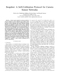 Snapshot: a Self-Calibration Protocol for Camera Sensor Networks