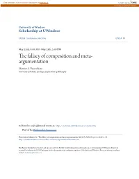 The Fallacy of Composition and Meta-Argumentation" (2013)