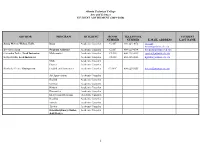 (2019-2020) Advisor Program Building Room Number
