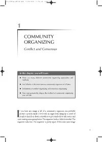 COMMUNITY ORGANIZING Conflict and Consensus