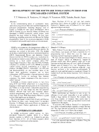 Development of the Software Tools Using Python for Epics-Based Control System T
