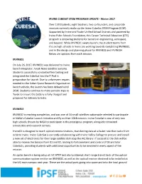 Irvine Cubesat Stem Program Update