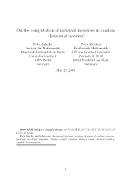 On the Computation of Invariant Measures in Random Dynamical Systems∗
