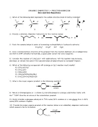 PRACTICE EXERCISE Sn1 and Sn2 Reactions Δ