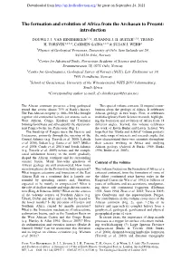 The Formation and Evolution of Africa from the Archaean to Present: Introduction
