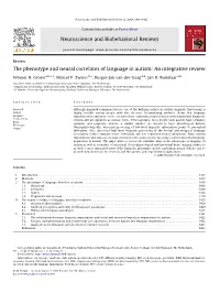 The Phenotype and Neural Correlates of Language in Autism: an Integrative Review