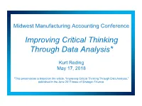 Improving Critical Thinking Through Data Analysis*