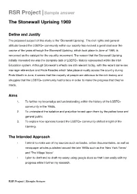 RSR Project |Sample Answer