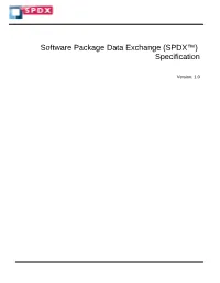 SPDX 1.0 Specification