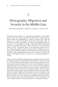 5 Demography, Migration and Security in the Middle East
