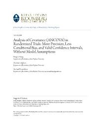 Analysis of Covariance (ANCOVA) in Randomized Trials: More Precision