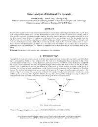 Error Analysis of Friction Drive Elements [7018-163]