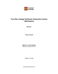 Four-Bar Linkage Synthesis Using Non-Convex Optimization