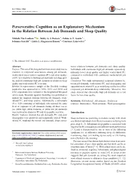 Perseverative Cognition As an Explanatory Mechanism in the Relation Between Job Demands and Sleep Quality