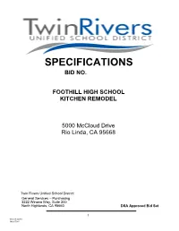 Project Manual Specifications