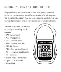 Speedzone Comp Cyclocomputer
