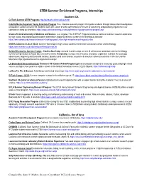 STEM Summer Enrichment Programs, Internships