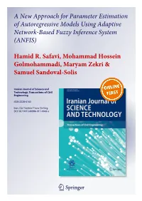 A New Approach for Parameter Estimation of Autoregressive Models Using Adaptive Network-Based Fuzzy Inference System (ANFIS)