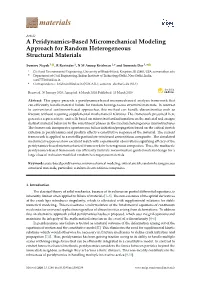 A Peridynamics-Based Micromechanical Modeling Approach for Random Heterogeneous Structural Materials