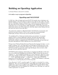 Building an Openstep Application by Michael Rutman, Independent Consultant