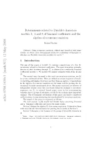 Determinants Related to Dirichlet Characters Modulo 2, 4 and 8 Of