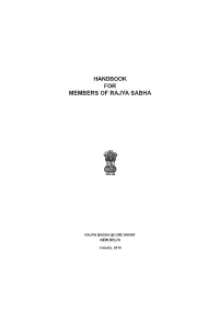 Handbook for Members of Rajya Sabha
