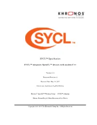Khronos Group SYCL 1.2.1 Specification