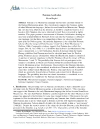 Nauruan Classification Kevin Hughes* Abstract. Nauruan Is a Micronesian