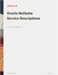 Oracle Netsuite Service Descriptions