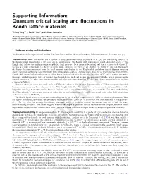 Quantum Critical Scaling and Fluctuations in Kondo Lattice Materials