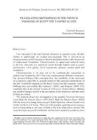 Translating Britishness in the French Versions of Buffy the Vampire Slayer