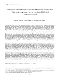 Assessment of Sábalo (Prochilodus Lineatus) Fisheries in the Lower Paraná River Basin (Argentina) Based on Hydrological, Biological, and Fishery Indicators