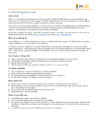 Sr. Software Engineer @ Mlab